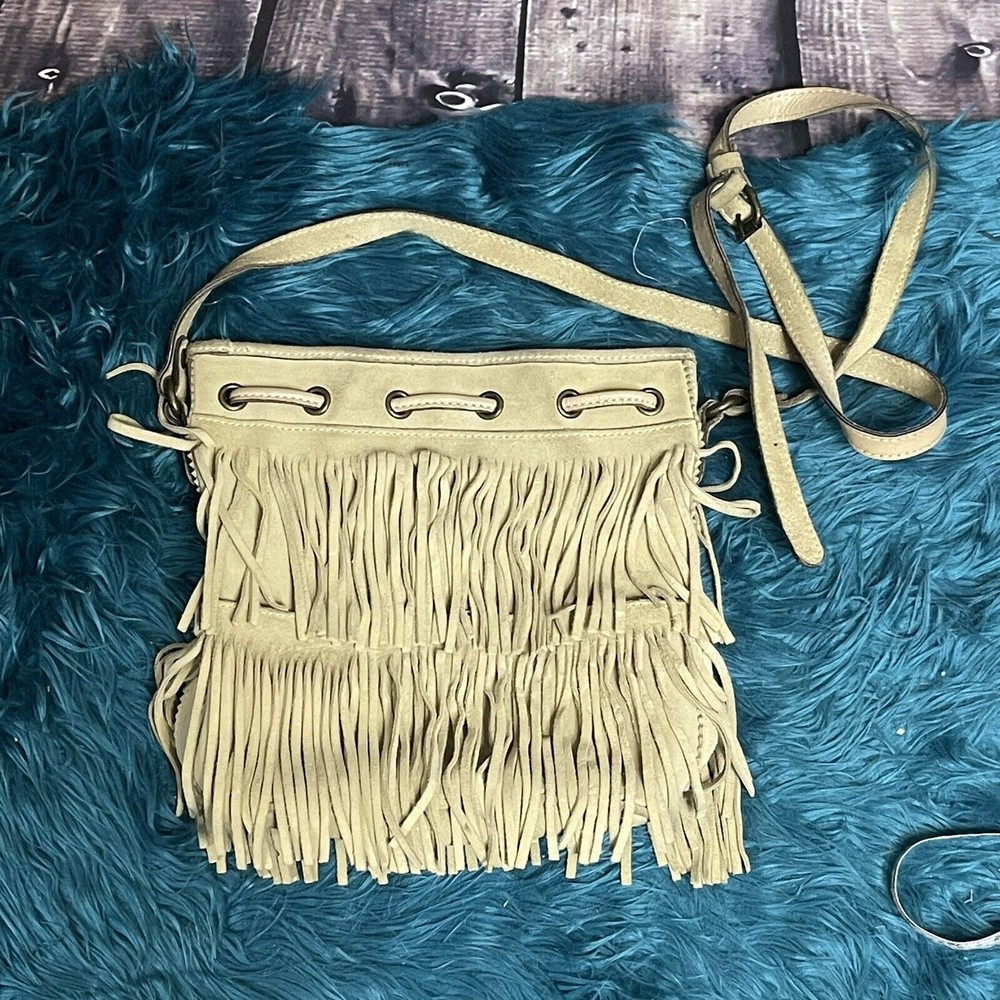 Patricia Nash Crossbody Purse Tan Suede Leather Fringe Bag - Picture 2 of 16